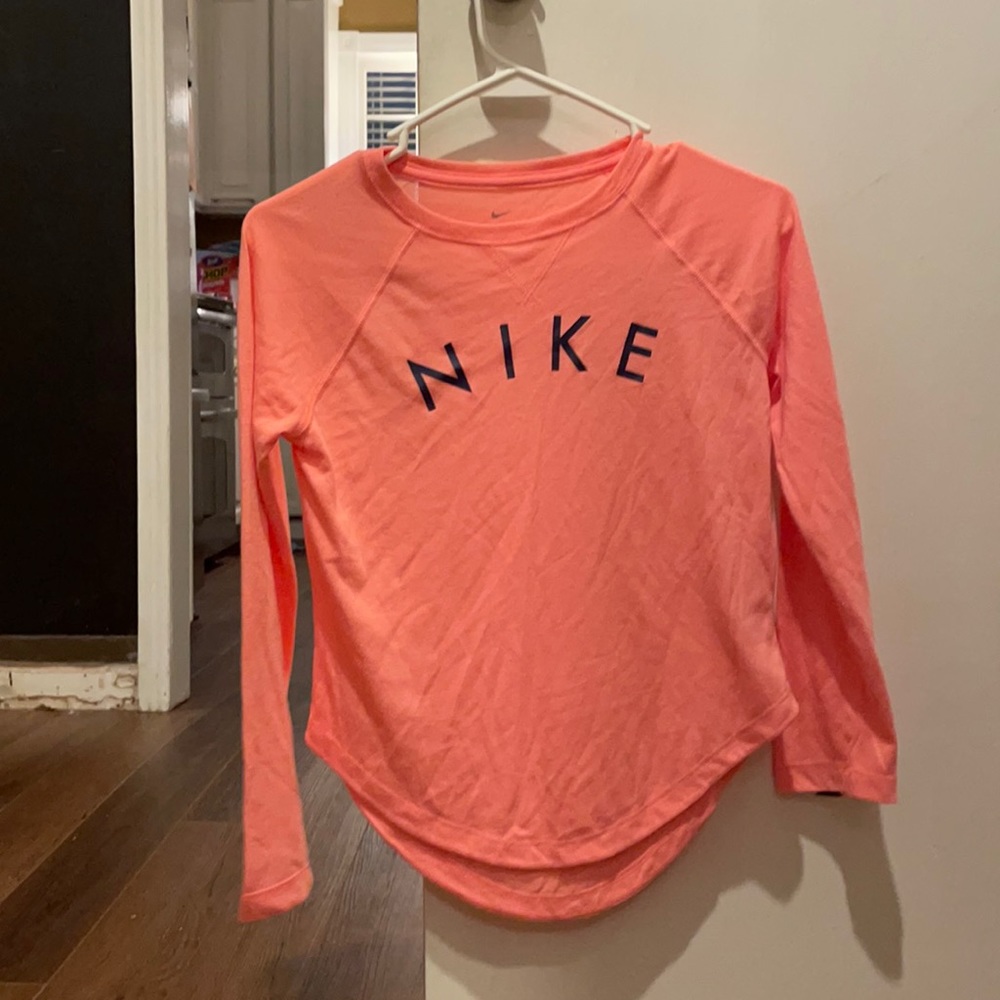 kids pink and navy blue nike long sleeve